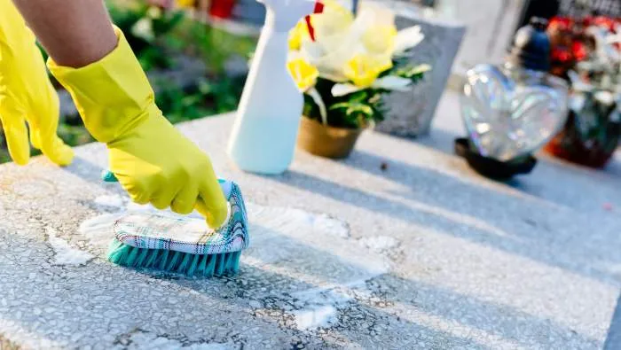 Grave cleaned and maintained