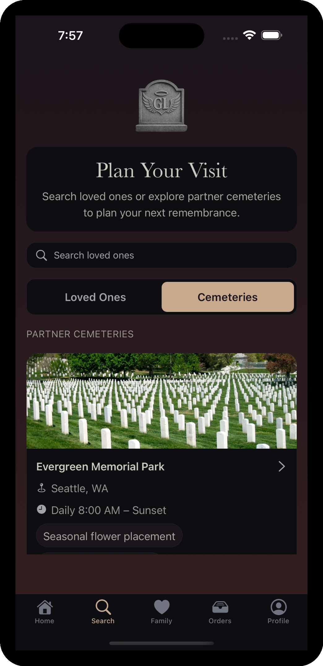Timeline showing memorial posts and reactions
